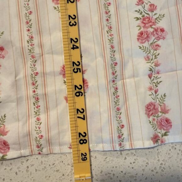WeWoreWhat Floral Stripe Long Sleeve Pajama Top Ivory Pink Rose Size M - Picture 8 of 8